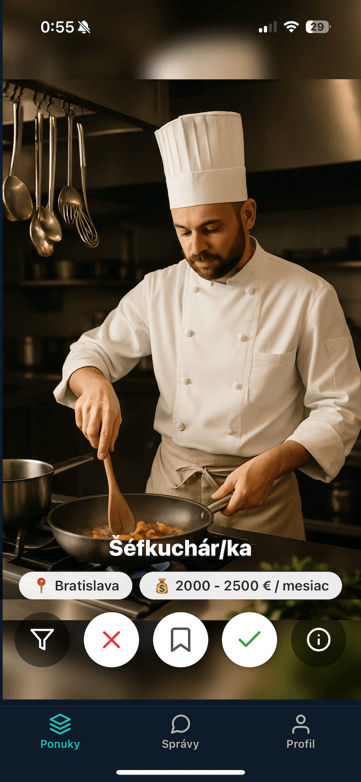 FlekArena – ukážka karty Šéfkuchár/ka